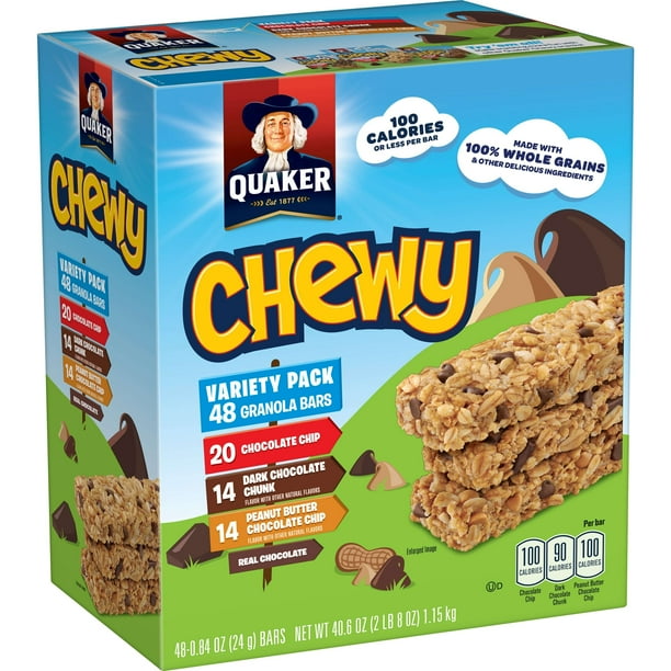 Quaker Chewy Granola Bars, Variety Pack, 48 Pack