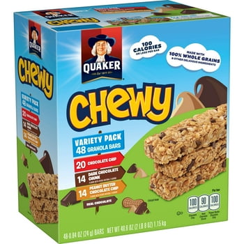 Quaker Chewy Granola Bars, Variety Pack, 48 Pack