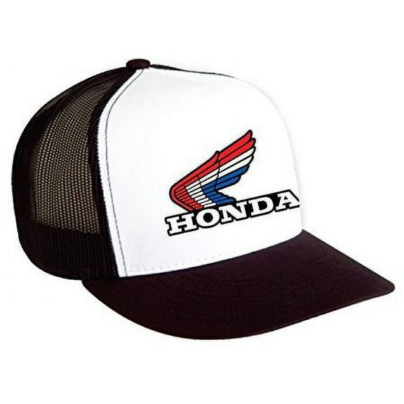 Honda Vintage Snapback Hat (Black/White, One Size)