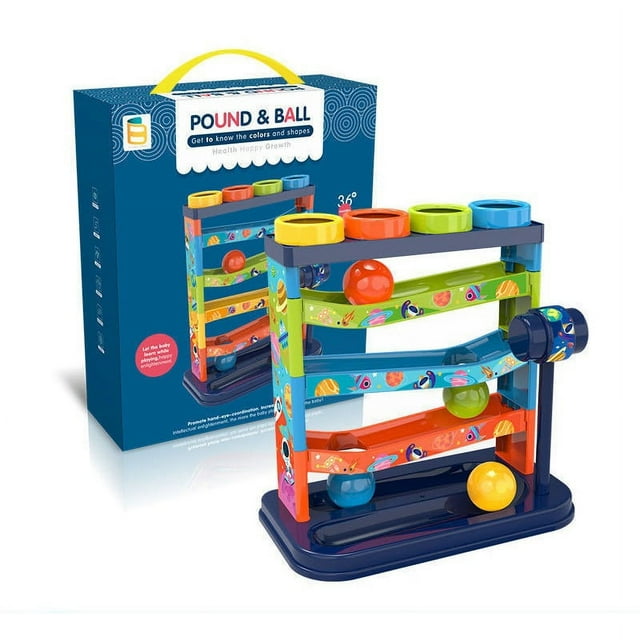 Colorful Track Slide Rolling Ball Ramp Toy Set, Early Education Puzzle Tapping Toy, Paired With 4 Rolling Balls, Suitable For Children, Montessori Toy, Fun Gift For Boys And Girls