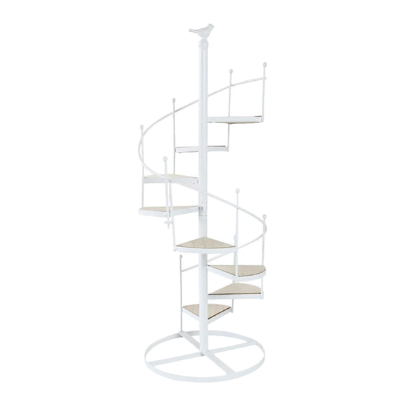 Wweixi Iron + Wood Durable 8 Tiers Ladder Plant Holder Table Plant Pot Stand Convenient Installation With Stylish Plants Stand