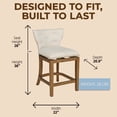 thumbnail image 3 of ROME + OAK Carylnd 26" Swivel Counter Stool in Weathered Oak with Sand Fabric Seat, 3 of 13