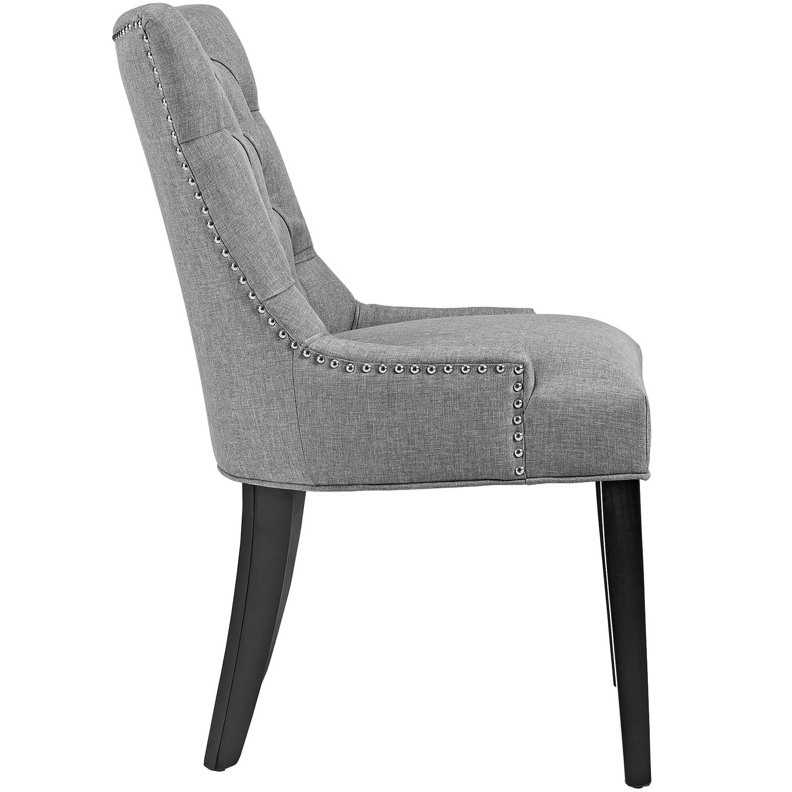 Modway Regent 20.5" Tufted Fabric and Solid Wood Dining Chair in Light Gray
