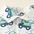thumbnail image 4 of TOWED22 Toddler Baby Boy Summer Clothes Tractor Letter Short Sleeve T-Shirt Tops Pockets Casual Shorts Set Infant Outfits(Dark Blue,9-12 M), 4 of 8