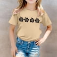 thumbnail image 2 of MEZZALL T-Shirt pour Filles Tout-Petits Imprimé Floral Col Rond Manches Courtes T-Shirt Décontracté Mignon, 5-6 Ans, 2 of 5