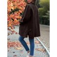 thumbnail image 4 of Womens Fall Long Cardigan Sweater Trendy Knit Jacket Coat Dressy Blazer Coatigan Brown M, 4 of 8