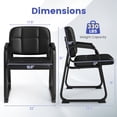 thumbnail image 3 of Costway Leather Office Reception Chairs Set of 2 withPadded Armrests Sled Base Metal Frame, 3 of 9