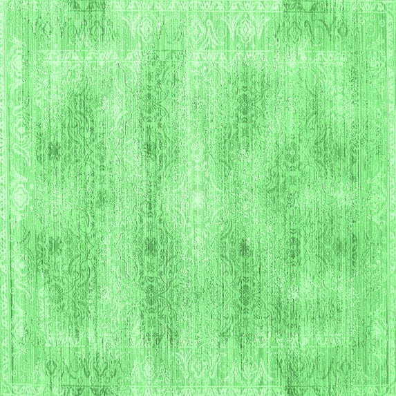 Ahgly Company Indoor Square Persian Emerald Green Traditional Area Rugs, 5' Square