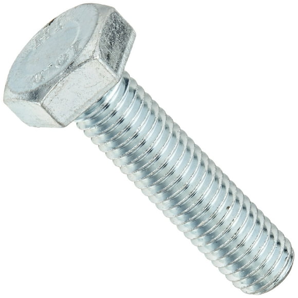 Class 10.9 Steel Cap Screw, Zinc Blue-Chromate Plated Finish, Hex Head, External Hex Drive, Meets DIN 933/ISO 898, 45mm Length, Fully Threaded, M12-1.75 Metric Coarse Threads (Pack of 10)