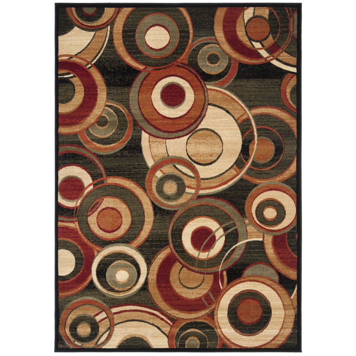 SAFAVIEH Lyndhurst Josh Geometric Circles Runner Rug, Black/Multi, 2'3" x 12'