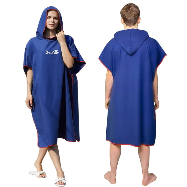 Yostyle Poncho de Surf, Bata Natacion Secado Rápido y Cómodo, Bata de Baño de Microfibra con Capucha, Poncho de Toalla para Cambiarse para Mujeres y Hombres en Playa,