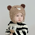 thumbnail image 3 of Ugoldhm Baby Cute Winter Hat Sherpa Windproof Warm Cap with Bear Ear, Size for 1-2 Years, 3 of 6