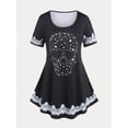 thumbnail image 1 of Camiseta Talla Extra Borde Contraste Encaje Rosegal  Camisetas tallas grandes, 1 of 5