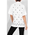 thumbnail image 3 of HAPPY BAY Women's Loose Blouses Button Down Short Sleeve Dressy Relaxed Fit Holidays Ladies Bohemian Summer Tops For Women M plus-size Snow White_X503, 3 of 6