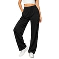 thumbnail image 3 of Maplenight Womens Casual Pants with Pockets Elastic Waist Wide Leg Pants Summer Lounge Work Travel Trousers, 3 of 8