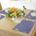 thumbnail image 4 of Ambesonne Blue Place Mats Set of 4, Indigo Floral Geometric, Standard Size, Dark Blue Sky Blue, 4 of 6