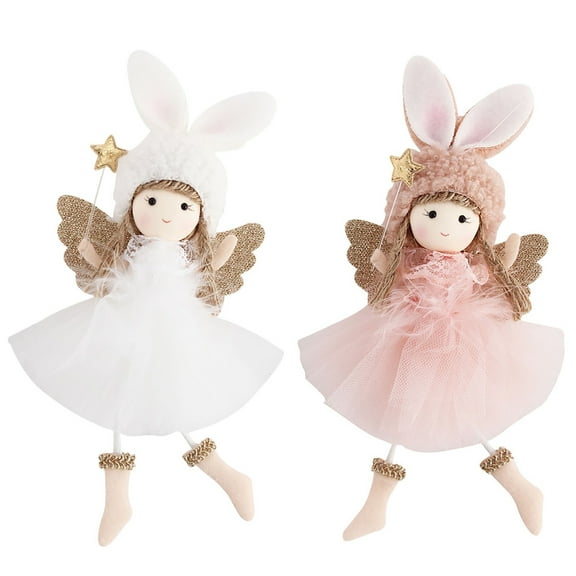 Fridja Christmas Fairy Ornaments Cute Angel With Long Ears Doll Christmas Tree Decoration Charm
