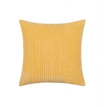 Guanhe Corduroy Throw Pillow Covers 18''x18'', Couch Bed Sofa Living Room Decorative Soft Solid Square Striped Cushion Cases with Invisible Zipper(Gold)
