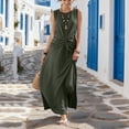 thumbnail image 4 of Women's Sleeveless Summer Maxi Dress, Elegant Ruched Cross Front Swing Wedding Guest Casual Dresses, 4 of 7