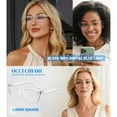 thumbnail image 3 of OCCI CHIARI Women's Blue Light Blocking Reading Glasses Stylish Computer Readers UV400 Protection Clear Vision +1.0 +1.5 +2.0 +2.5 +3.0 +3.5 +4.0 +5.0 +6.0 Composite Lens, (Transparent ,3.00), 3 of 8