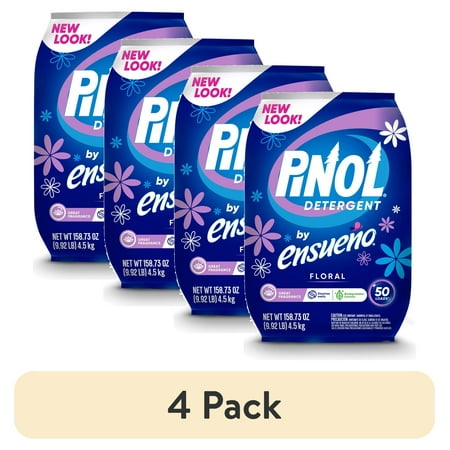 (4 pack) Pinol By Ensueño Powder Laundry Detergent - Floral Scent (4.5Kg), 50 Loads
