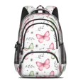 thumbnail image 2 of Butterfly and Rose Green Pattern Backpack for School, Cute School Bag with Adjustable Shoulder Straps and Padded Back, 16.9"x12.6"x5.9", 2 of 5