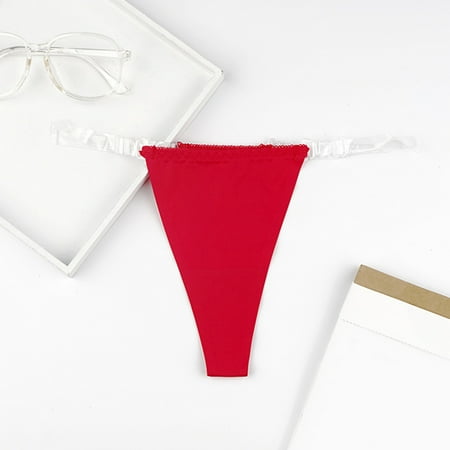 Toimothcn Womens Underwear Ice Silk Seamless Transparent Slim Belt Underwear Low Waist Breathable Comfortable Underwear Women S Dailywear