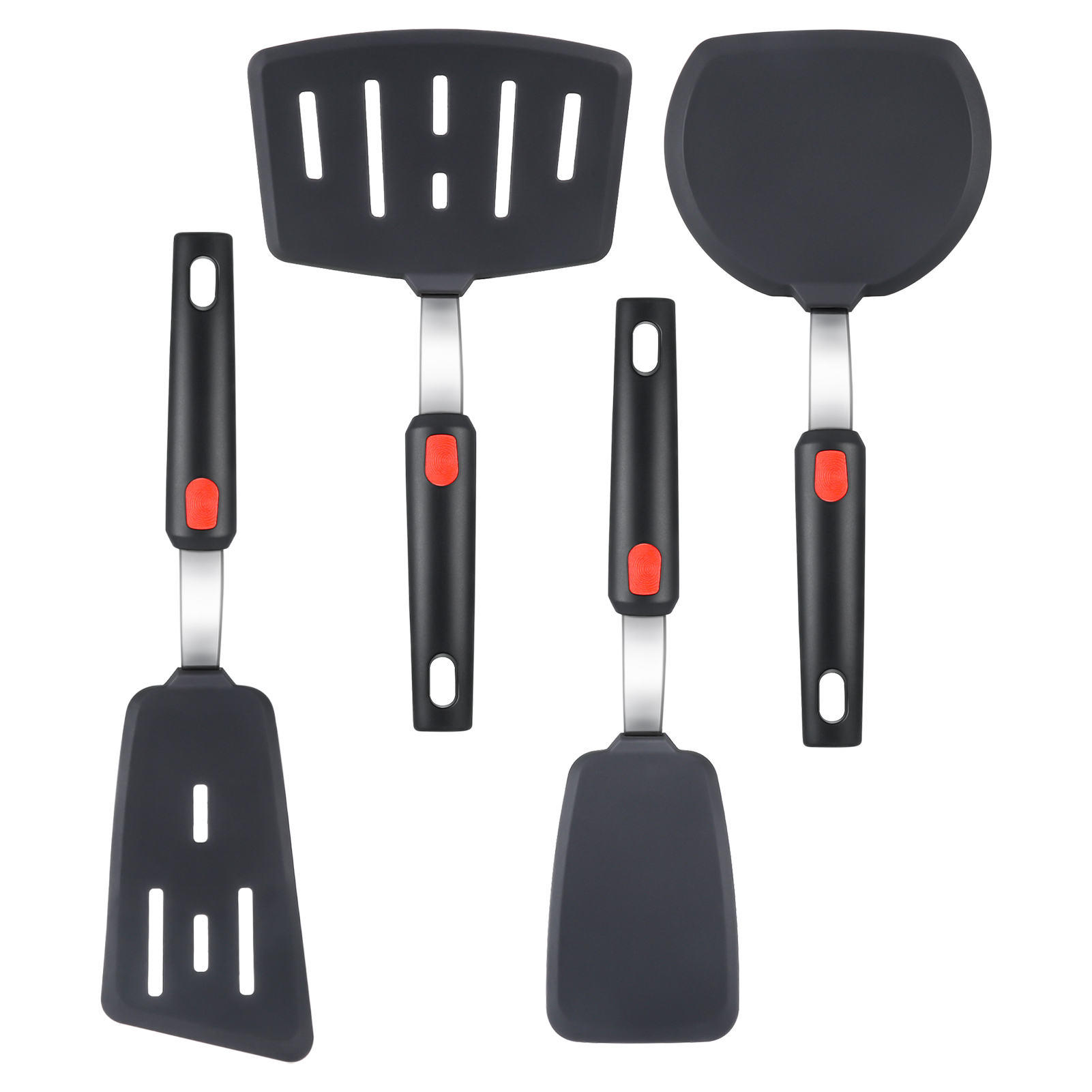 AOWOO 4-Pack Silicone Spatula Set, Heat Resistant to 600°F photo 6