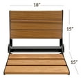 thumbnail image 3 of Home Aesthetics 18" Folding Serena Teak Wood Shower Bench Seat Black,, 3 of 11