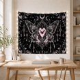 thumbnail image 5 of Butterfly with Glowing Heart and Skeleton Keys, Romantic Gothic Style for Dark Art Lovers, Mystical Wall Decor, Halloween Gift, Tapestry Wall Hanging for Bedroom and Dorm, 5 of 7