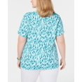 thumbnail image 5 of Karen Scott Plus Size Printed T-Shirt – 0X, Blue, 5 of 5