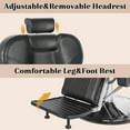 thumbnail image 2 of Heavy Duty Barber Chair, Hydraulic Recline Hair Chair for Barbershop, All Purpose Styling Chair for Beauty Shampoo Tattoo Pedicure,360 Degree Swivel, Height Adjustable, Removable Headrest, 2 of 7