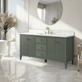 thumbnail image 3 of Vanity Art 60" Bathroom Vanity with Sink, Freestanding Storage Cabinet with Engineered Marble Top, Flip Down Tray, Drawer, and Shelve, 3 of 8