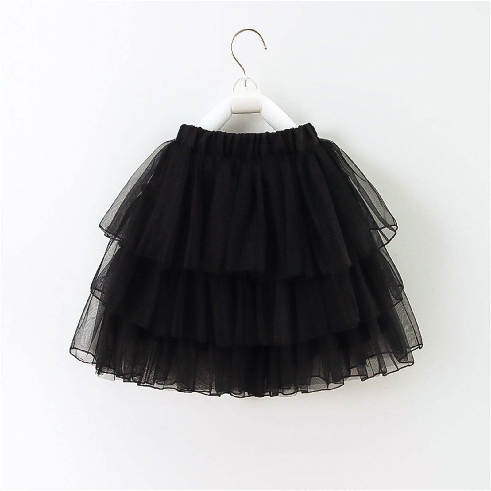 TopLLC Girls Summer New Half Skirt Mesh Puffy Skirt Embroidery Mesh Solid Princess Bow Skirt Girl Dress