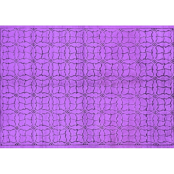 Ahgly Company Indoor Rectangle Oriental Purple Industrial Area Rugs, 8' x 12'
