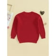thumbnail image 4 of Bslissey Toddler Girls Valentine’s Day Oversized Sweaters Long Sleeve Heart Embroidery Knit Pullovers Infant Baby Loose Knitwear Jumper Tops for Casual Daily 6M-3T, 4 of 8