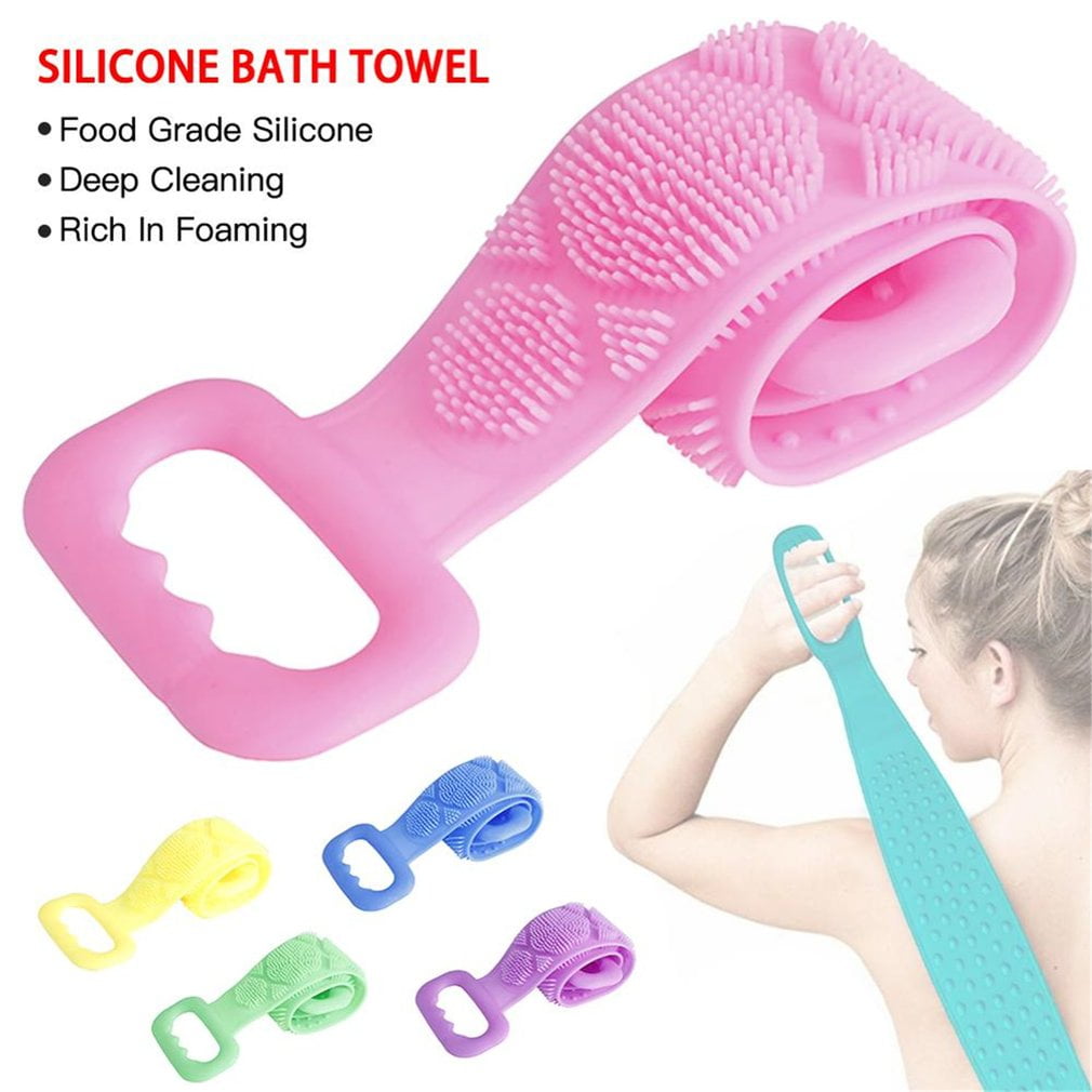 Silicone Back Scrubber Body Cleaning Tools Bath Belt Massage Cleaning