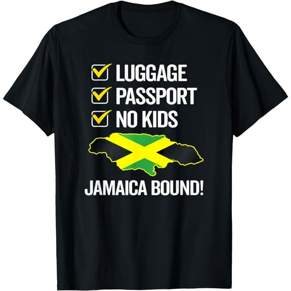 Funny Luggage Passport No Kids Jamaica Checklist Souvenir T-Shirt