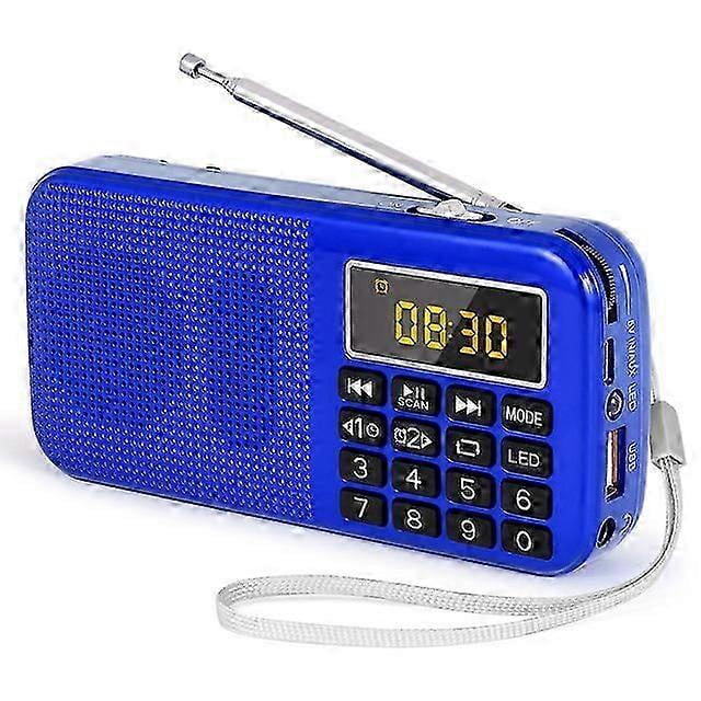 J-725 Radio FM Portable Radios Digital Radio Rechargeable Radio USB/SD/TF/AUX Player Flashlight Alarm Clock LED Display