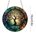 thumbnail image 2 of Lwlmwt Tree of Life Sun Catcher Window Decoration 6-inch Acrylic Round Stained Glass Sample Ornament Indoor Hanging Decor Suitable for Home Decor Women's Thanksgiving & Christmas Gift, 2 of 7