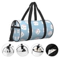 thumbnail image 5 of Xecao Cartoon Sushi print Round Travel Duffel Bag is a foldable gym bag with an inner pocket, perfect for travel sports, 5 of 8