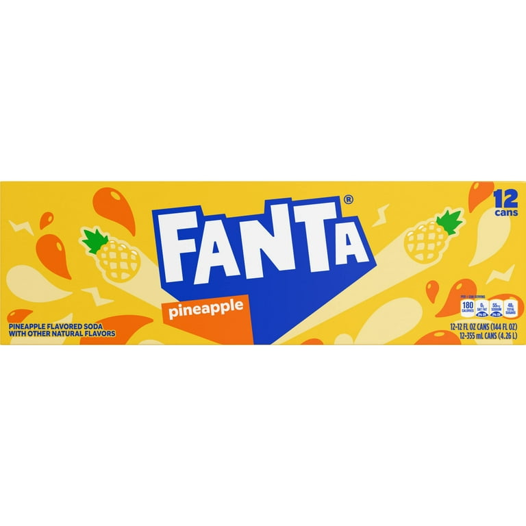 Fanta Pineapple Caffeine-Free Soda, 12 Pack, 12 fl oz Cans