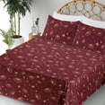 thumbnail image 3 of Ambesonne Zodiac Fitted & Flat Sheet with Shams 4 Pcs Set, Stars Eye Like Shapes Art, Full, Chestnut Brown Mustard, 3 of 5