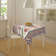 thumbnail image 6 of YFYANG Square Polyester Table Cloth, 60" x 60" Reusable Table Cover Kitchen Dining Room Vintage Christmas Stripes Decorative Tablecloths for Tables of 2-4 People, 6 of 8