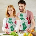 thumbnail image 3 of Christmas Stocking Apron-Garden Aprons for Women with Pockets-Cotton Linen Waterproof Kitchen Cooking Gardening Aprons Adjustable for Kitchen,Cooking,BBQ and Salon 32"x27", 3 of 7