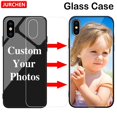 thumbnail image 3 of Fundas de vidrio con foto personalizada para iPhone, 15, 14, 13, 12, 11 Pro, XR, X, XS, 15Pro Max, Mini, 8, 7, 6, 6S Plus, Funda de cuero transparente de silicona, 3 of 5