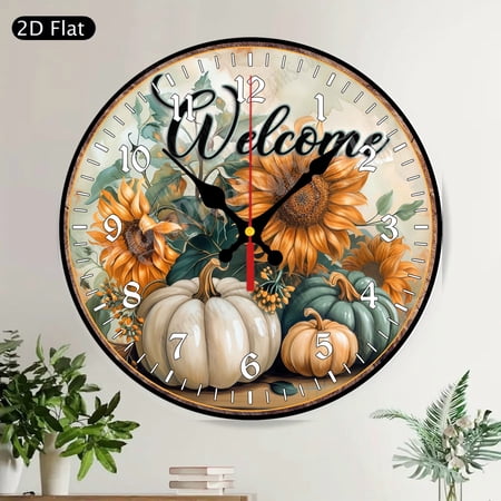 Vibrant Butterfly Floral Garden Silent Non Ticking Round Wall Clock