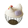 thumbnail image 1 of Cesta de huevo de pollo huevo contenedor titular de alambre de hierro portátil huevo de pollo titular encimera de recogida de huevos cesta para , violeta, 1 of 8
