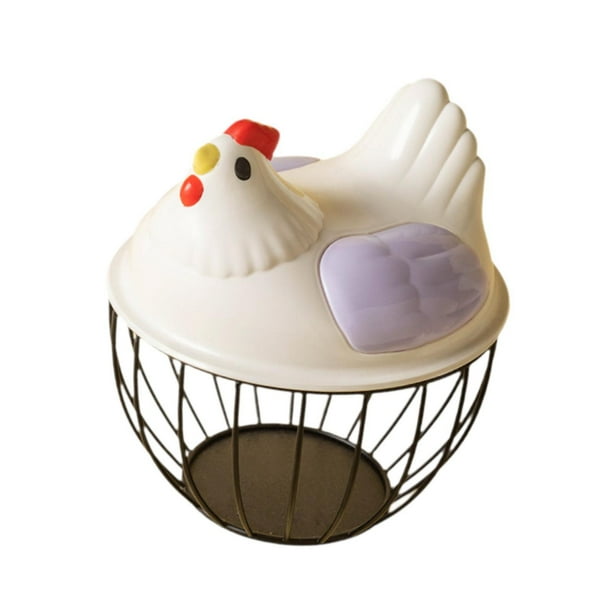 Cesta de huevo de pollo huevo contenedor titular de alambre de hierro portátil huevo de pollo titular encimera de recogida de huevos cesta para , Violeta