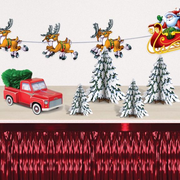 Beistle 1-Ply Metallic Disposable Table Skirting - 14' - Red - pack of 6